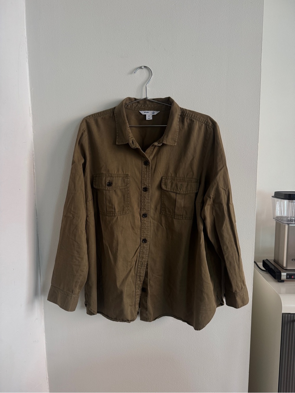 Old Navy The Classic Shirt Utility Shirt Jacket Brown XXL